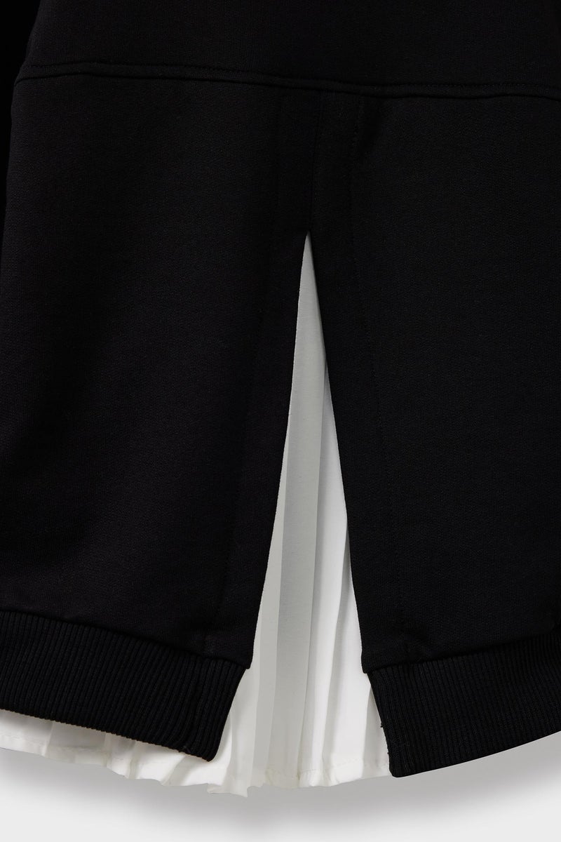 ديفاكتو سويت شيرت بناتي بطبعة شعار قصة عادية ببطانة ناعمة - Image 5